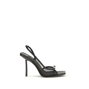 LE SILLA Black Calf Leather Bos Taurus Stiletto Heel Women's Sandals